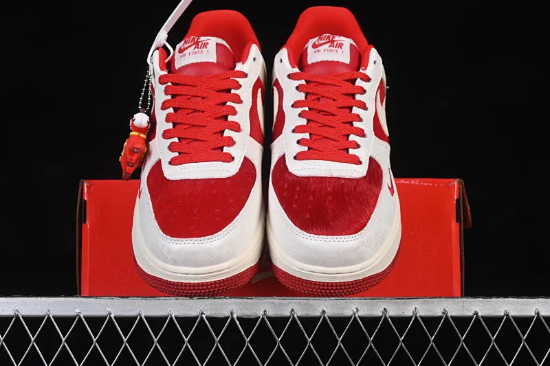 All categories Nk Air Force 1 Air Force series Nk Air Force 1 Low Air Force low top Nike Air Force 1'07 Low Year of the Horse limited edition White and red horse hair Chinese style Air Force 1 low top casual sneakers XL1979-145
